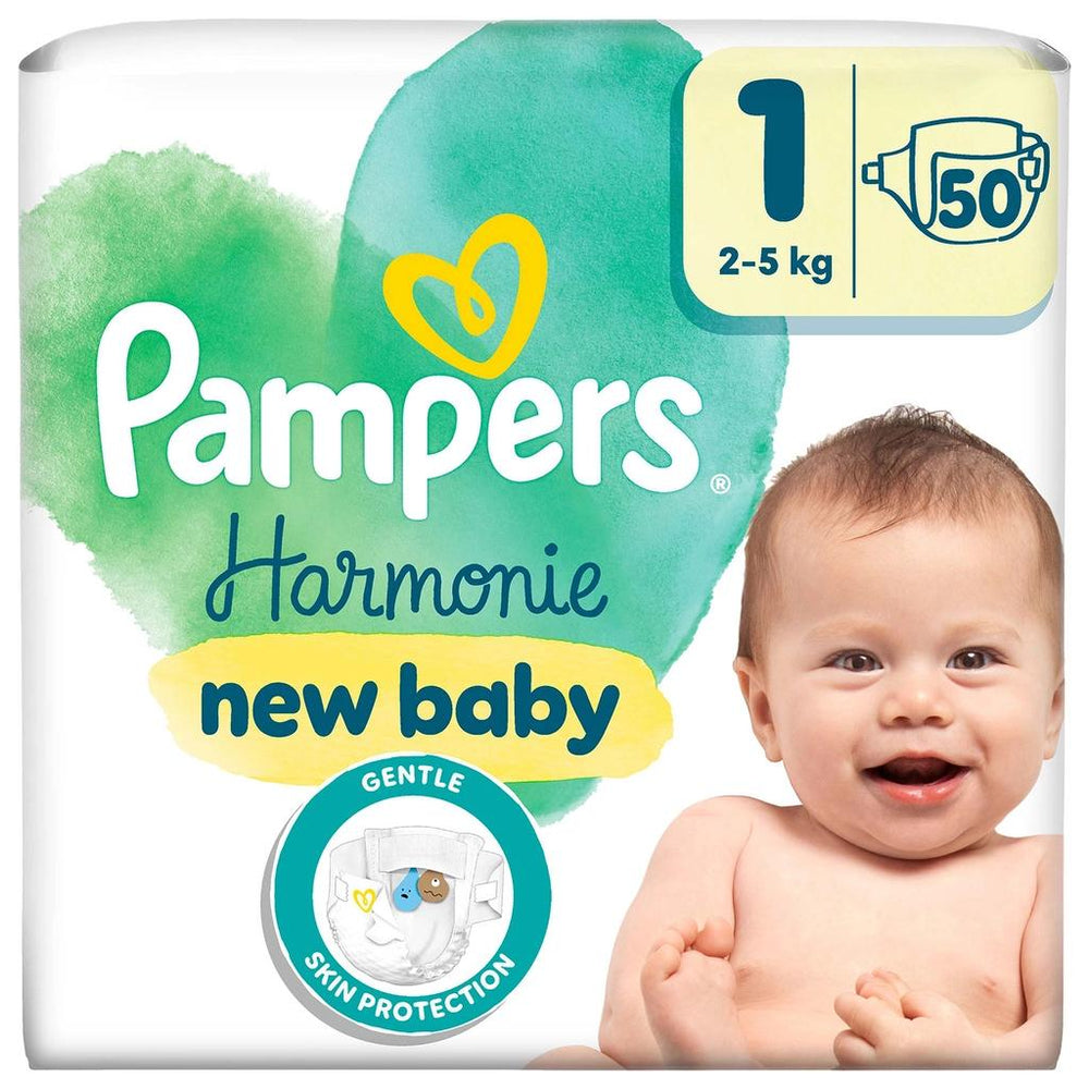 Prima Harmonie Size 1 Baby Diapers for Sensitive Skin 50 Count