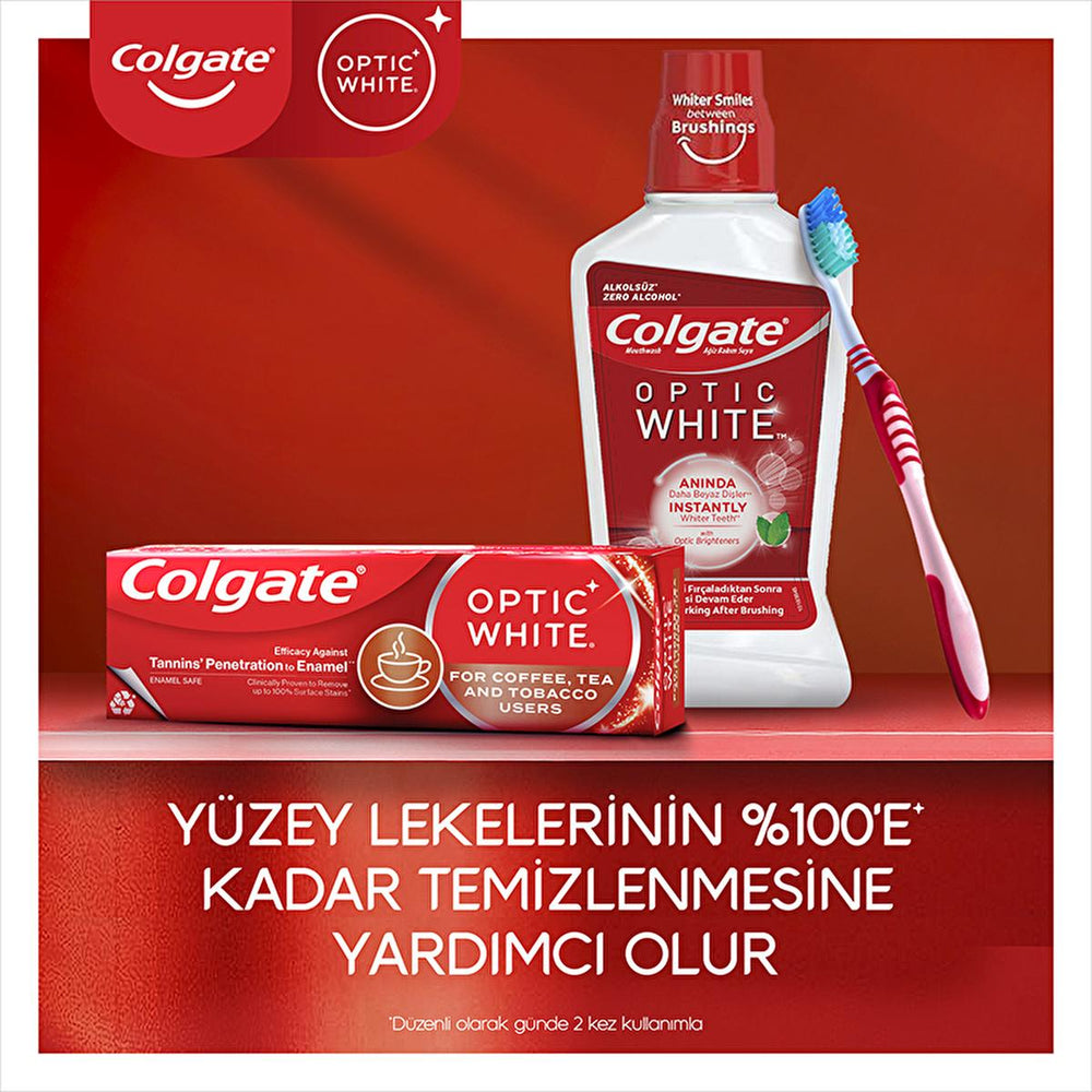 Colgate Optic White Whitening Toothpaste for Coffee & Tea Drinkers, Smokers - Gentle on Enamel, 2.54 fl oz - view 7