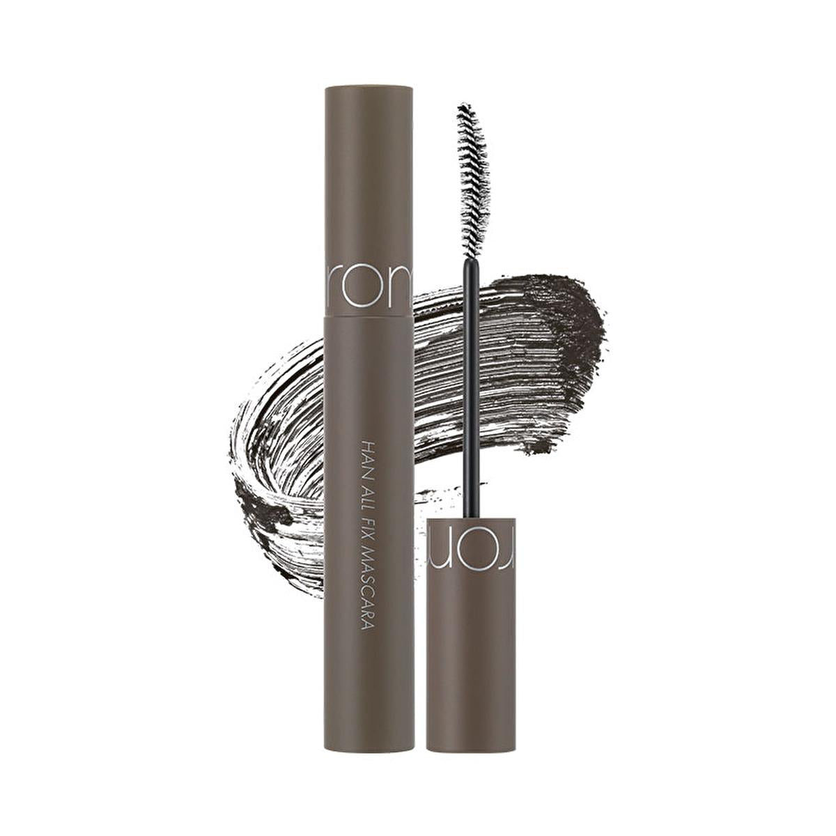 rom&nd Han All Fix Mascara Long Ash, applicator of rom&nd Han All Fix Mascara, rom&nd mascara with water and oil resistant technology rom&nd Han All Fix Mascara - Long Ash for Effortless All-Day Length and Curl | Perfect for Makeup Enthusiasts rom&nd Han All Fix Mascara - Long Ash romand, mascara, long-ash, eye-makeup, makeup-enthusiasts, womens-beauty, all-day-wear, smart-proof-technology, ai-generated, cosmetic