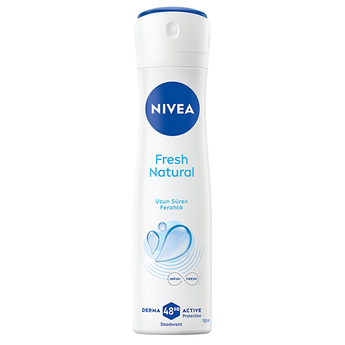 NIVEA Women's Fresh Natural Deodorant Spray - 48-hour Protection, Aluminum-free & Powder-free NIVEA Women's Fresh Natural Deodorant Spray - 48hr Protection NIVEA Women's Deodorant Spray, Fresh Natural Deodorant, Aluminum-free Deodorant, 48-hour Deodorant Protection, Derma Active Protection Deodorant, Women's Personal Care, Natural Fragrance, Sensitive Skin Friendly, Dermatologically Tested, Long-lasting Freshness, Ocean Essences, Powder-free Deodorant