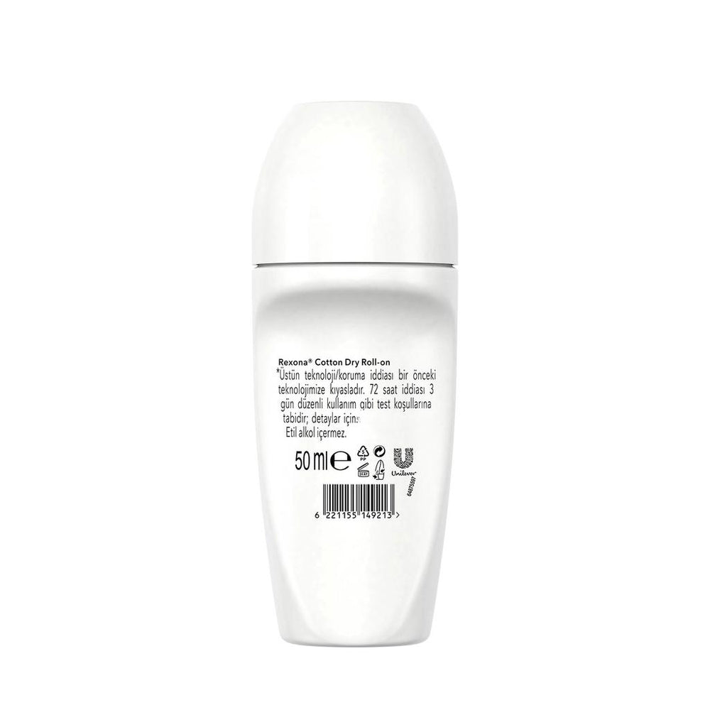 Rexona Cotton Dry Roll-On Deodorant with 72H Protection 50ml