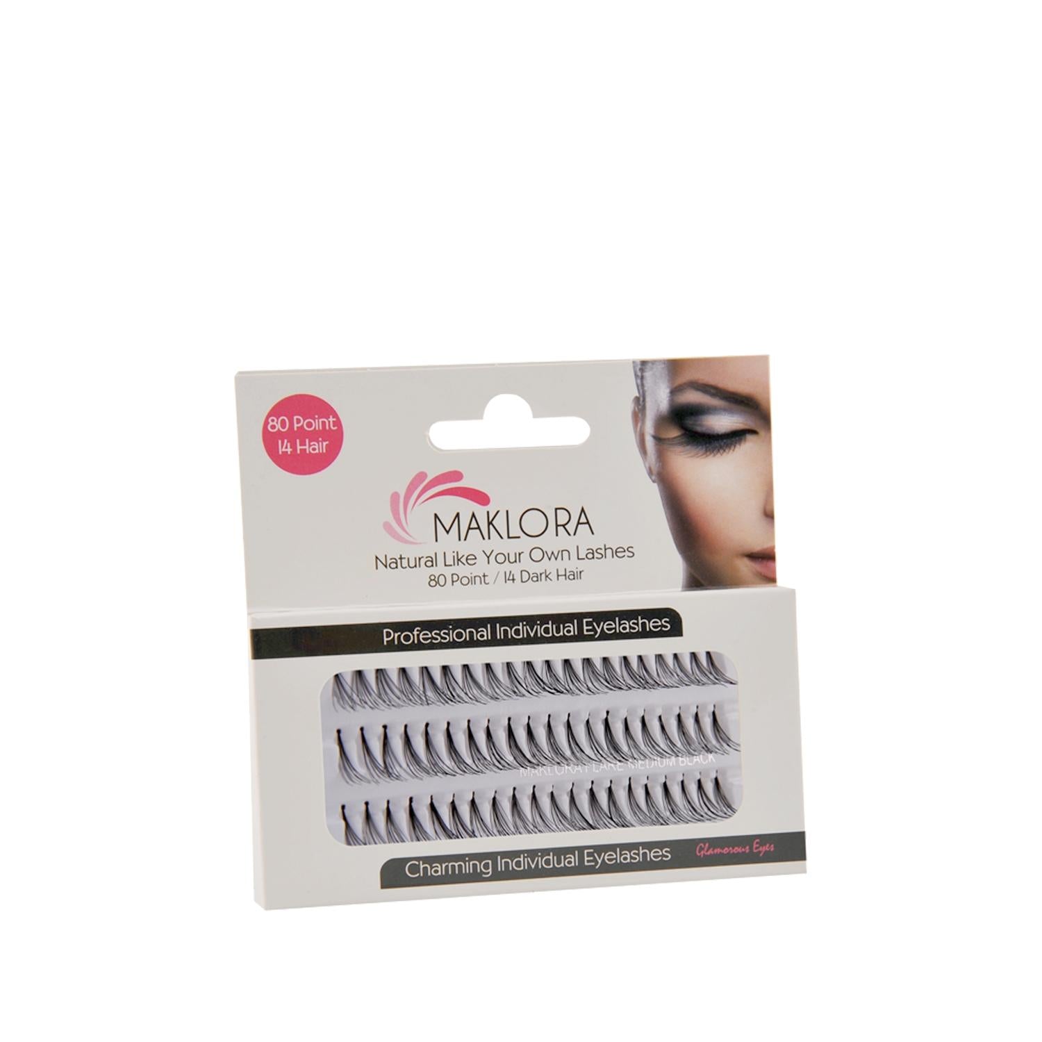 Maklora Natural 80-Piece Individual Lashes Medium - Individual False Lashes for Enhanced Eye Makeup - image 4