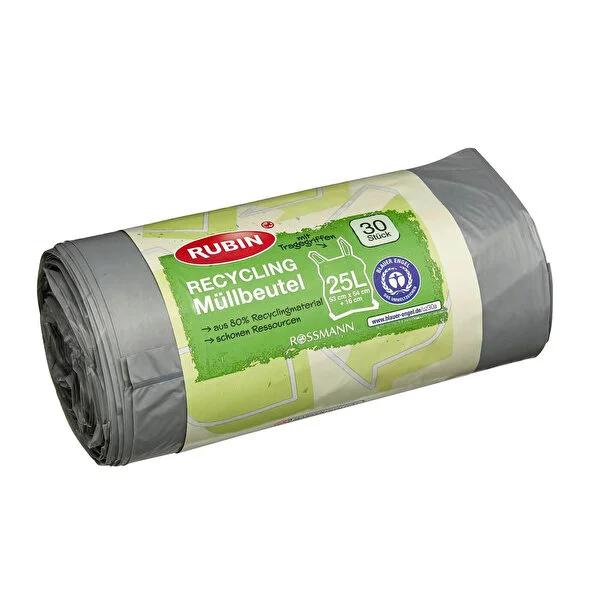 Rubin Durable Trash Bags with Handles - 25L, 30 Count, Eco-Friendly, Leak-Proof, and Tear-Resistant Rubin Durable Trash Bags - Eco-Friendly & Leak-Proof Trash bags, Durable trash bags, Eco-friendly trash bags, Leak-proof trash bags, Trash bags with handles, Recycled material trash bags, Household waste management, Waste disposal solutions, Eco-conscious products