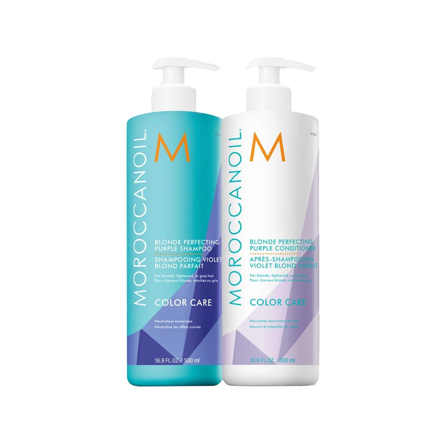 Moroccanoil Color Care Blonde Perfecting Shampoo &amp; Conditioner Set