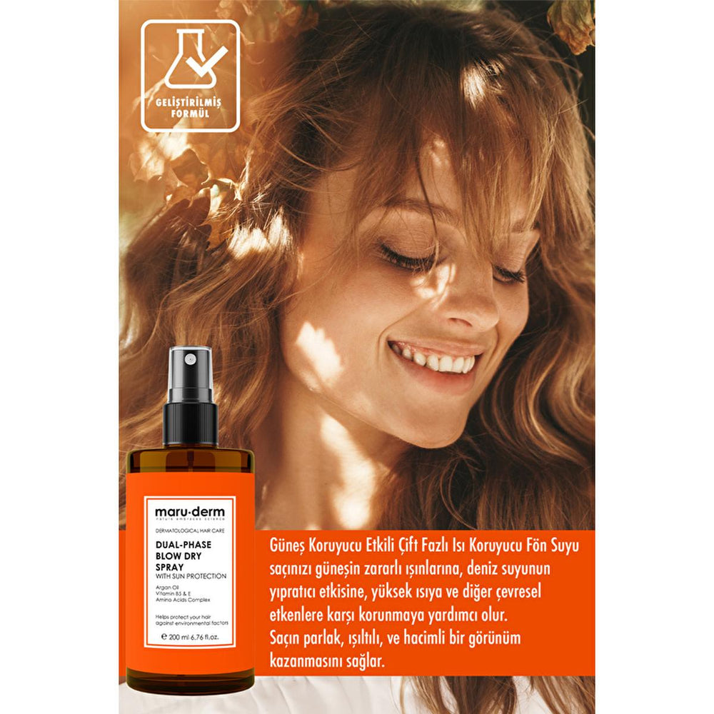 Maruderm Heat Protective Hair Serum with Argan Oil - Dual-Phase Formula for Shiny, Protected Hair - Hair Oil