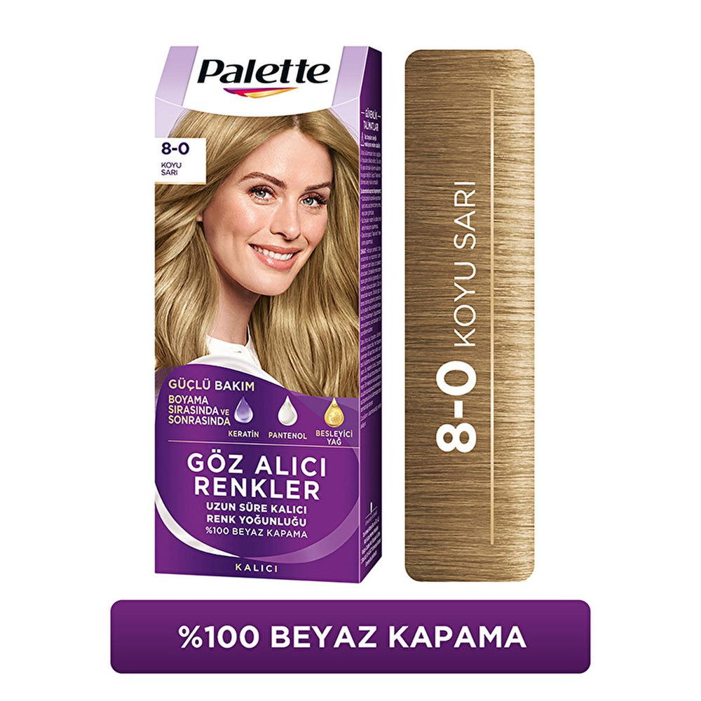 Palette Hair Dye - Intense Color, Nourishing, 8-0 Dark Blonde - view 7