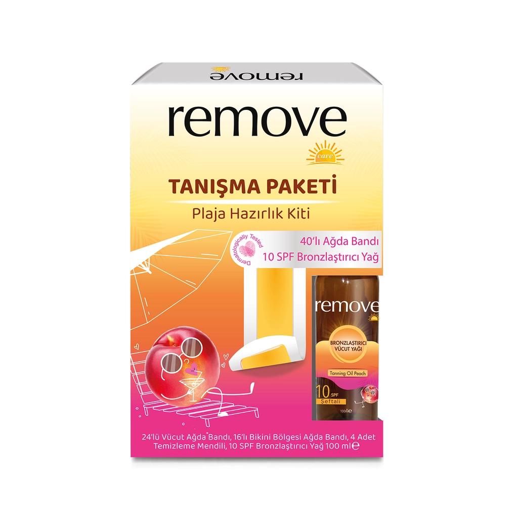 Remove Care Beach Ready Kit Wax Strips &amp; Bronzing Oil 100 ml