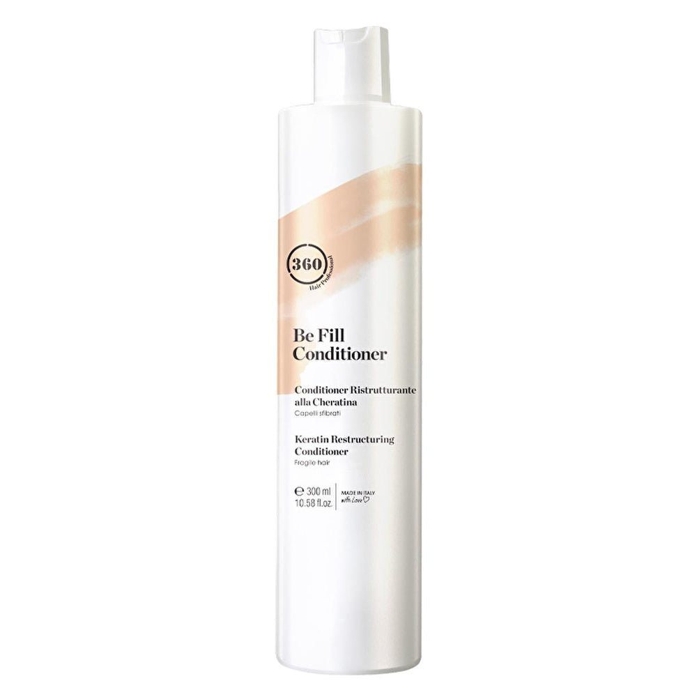 360 Hair Professional: Be Fill Keratin Hair Conditioner - Repairs & Strengthens Damaged Hair, Heat Protection, Olive Oil, Adds Shine & Elasticity - 300ml/10.14 fl oz 360 Hair: Repair Damaged Hair - Keratin Conditioner, Heat Protection hair conditioner, damaged hair repair, keratin hair treatment, olive oil hair conditioner, heat protectant for hair, hair breakage treatment, shiny hair conditioner, hair elasticity, hair strengthening conditioner, conditioner, hair repair, heat protection, keratin, olive oil,