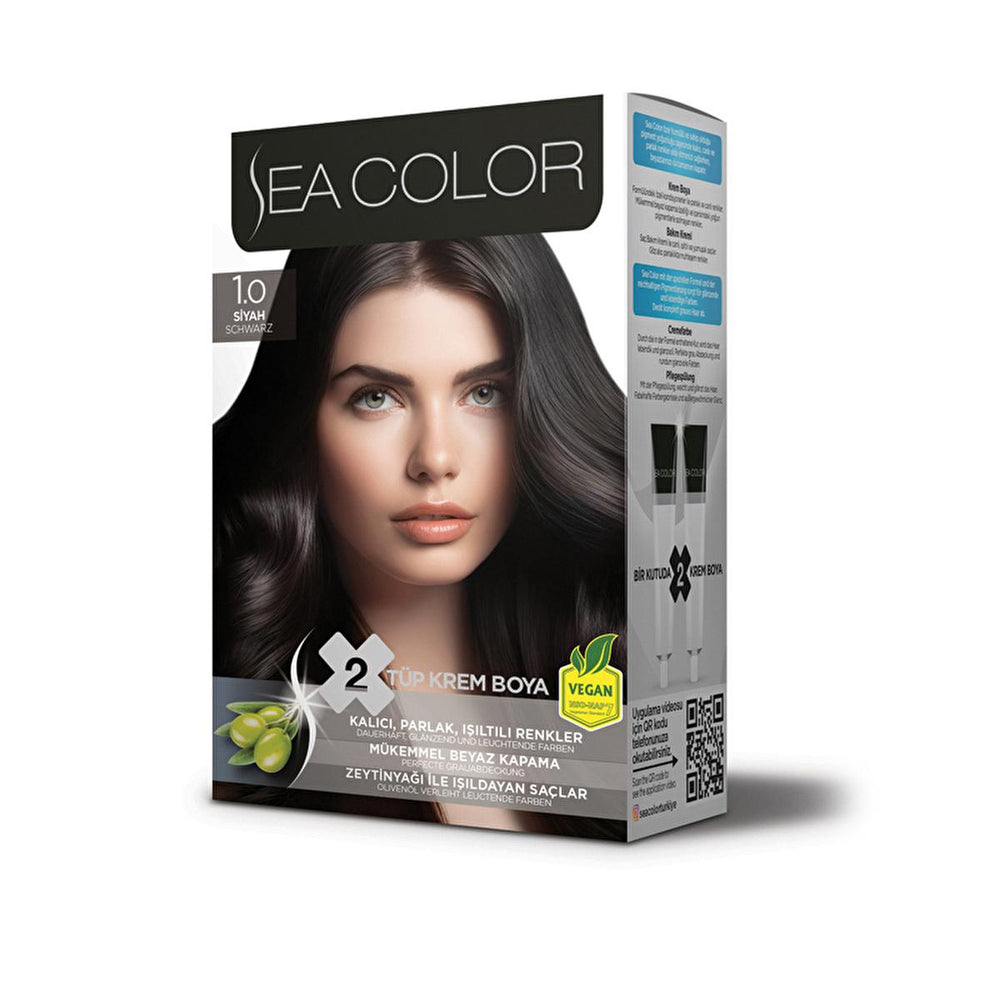 Sea Color Set - Permanent Hair Dye with Olive Oil for Vibrant Color - 100% Grey Hair Coverage - Hair Dye