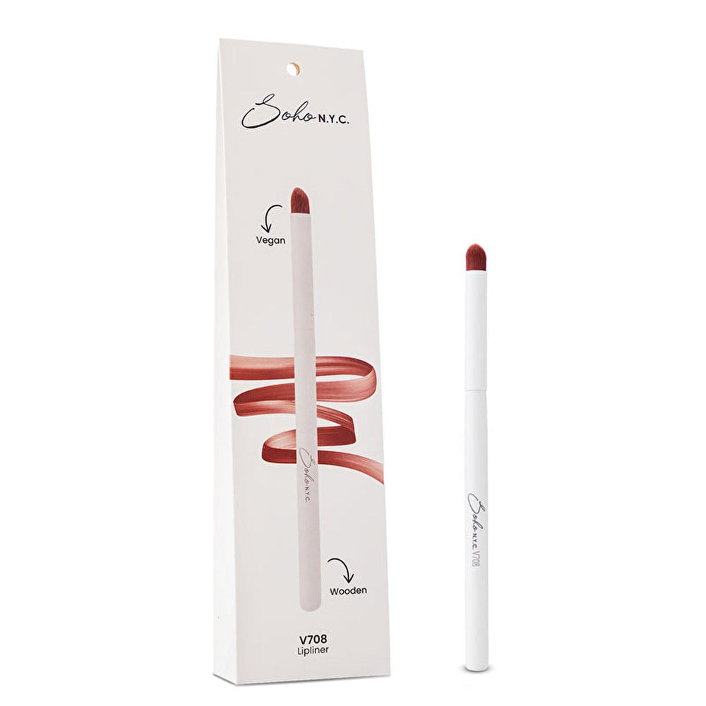 Soho N.Y.C. Angled Vegan Lip Brush: Precise Lipstick & Lip Color Application, Cruelty-Free Makeup Applicator Soho N.Y.C. Vegan Angled Lip Brush - Precise Application lip brush, angled lip brush, vegan makeup brush, synthetic lip brush, cruelty-free lip brush, sustainable makeup brush, makeup applicator, lipstick brush, lip color brush, Soho N.Y.C. lip brush, makeup, beauty, vegan, cruelty-free, sustainable, angled brush, lip color, lipstick, lip gloss, makeup tools, makeup accessories, gifts for her, vegan 