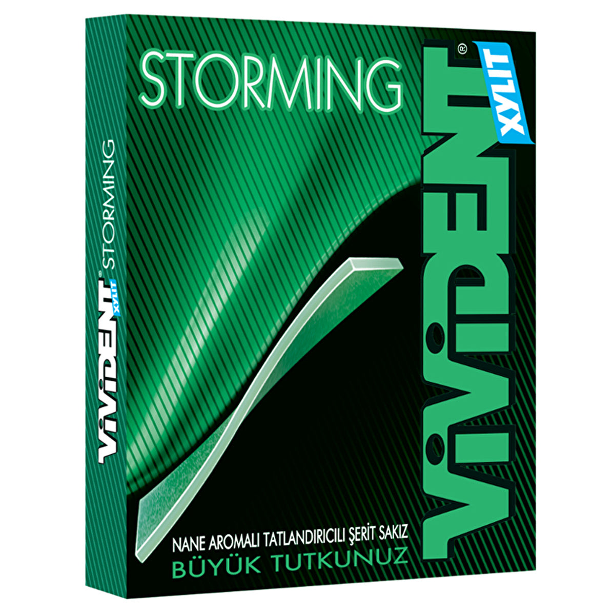 Vivident Storming Spearmint Gum 33g - Long Strip Technology | Fresh Flavor