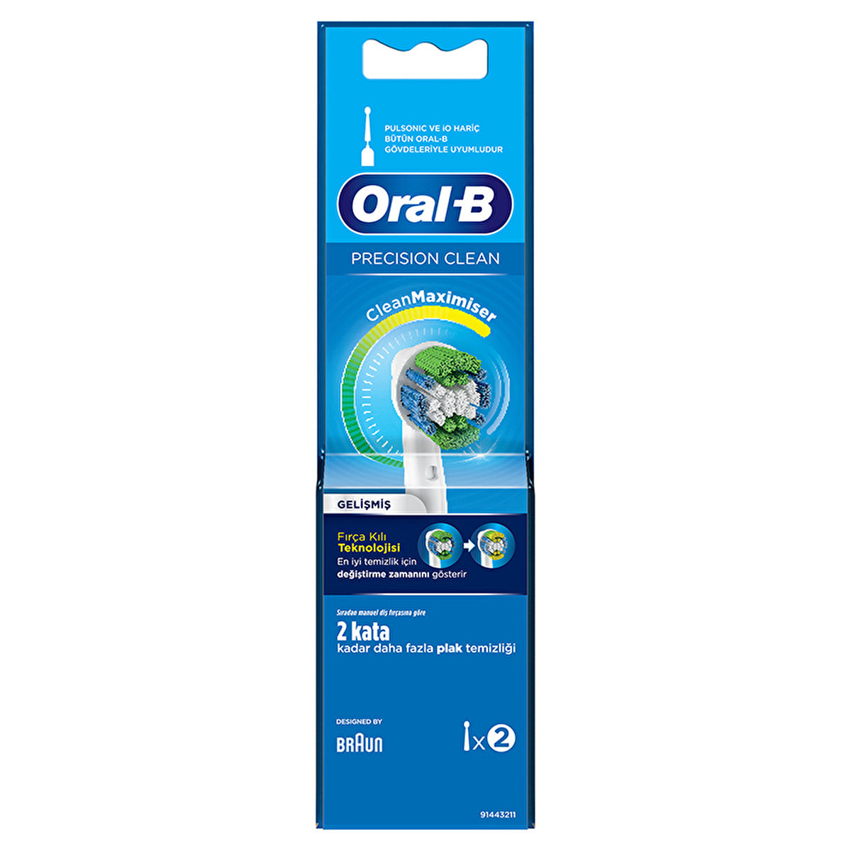 Oral-B Replacement Brush Heads Precision Clean - 2 Pack | Dental Care - Image #1