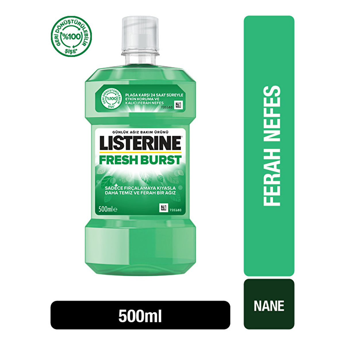 Listerine Fresh Burst Mouthwash 500ml - Mint Flavor | Oral Care