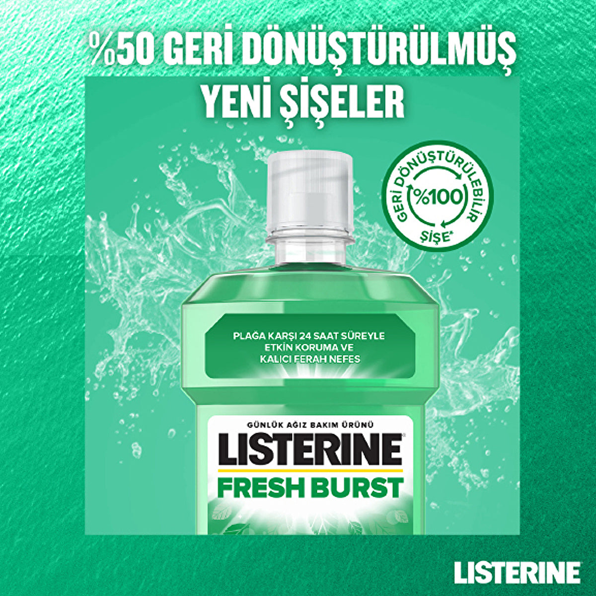 Listerine Fresh Burst Mouthwash 500ml - Mint Flavor | Oral Care