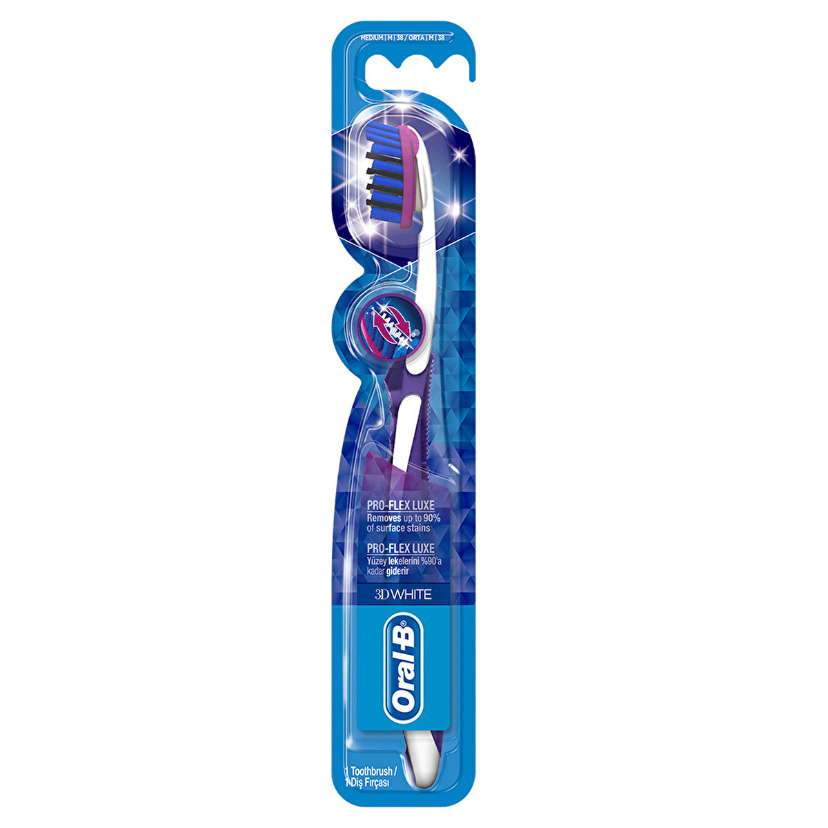 Oral-B 3D White Luxe Pro-Flex Medium Toothbrush - 90% Stain Removal - Image #1