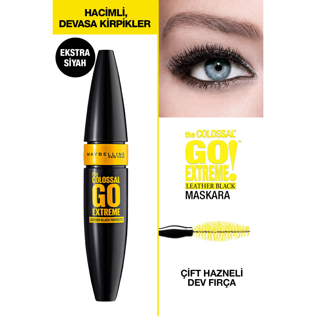 Maybelline Colossal Go Extreme Leather Black Mascara - Bold Volume