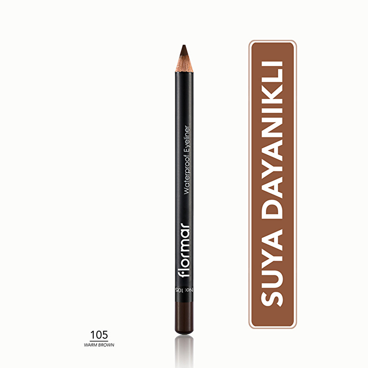 Flormar Waterproof Intense Pigment Matte Eyeliner 105 Warm Brown | 0.04 oz