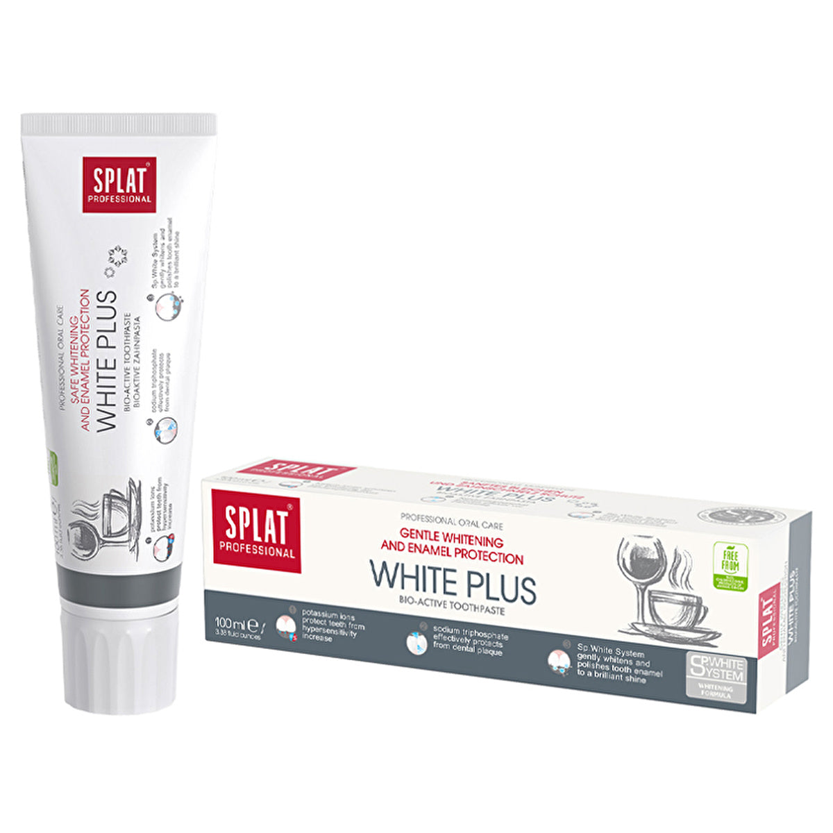 Splat Professional White Plus Toothpaste 100ml - Natural Whitening | Oral Care