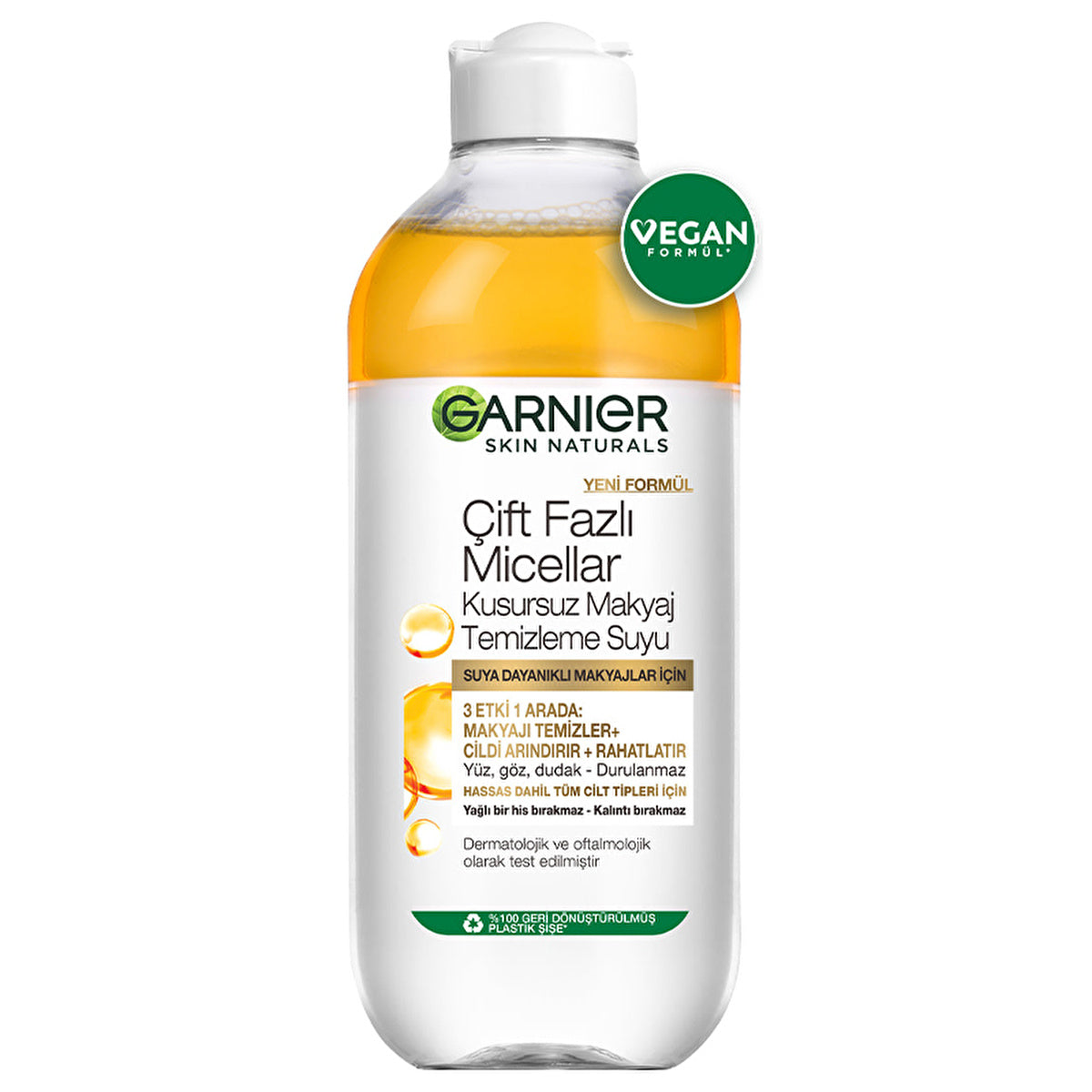 Garnier Double Phase Micellar Makeup Remover 400ml - Waterproof Formula | Gentle Cleansing - Image #3