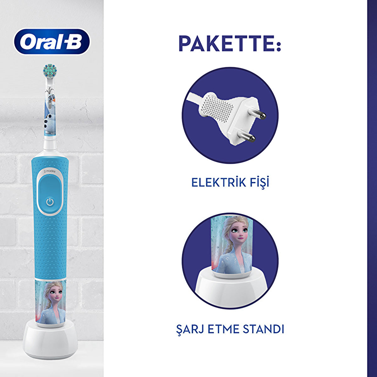 Oral-B Kids Electric Toothbrush Frozen - Gentle Cleaning | 3+ Years