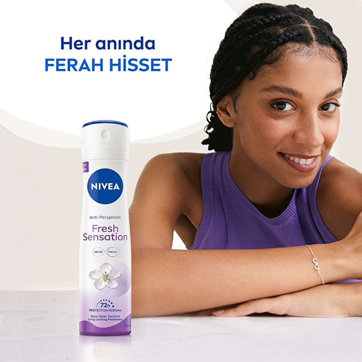 Nivea Fresh Sensation Women's Deodorant Spray 150ml - Long-Lasting - Image #4