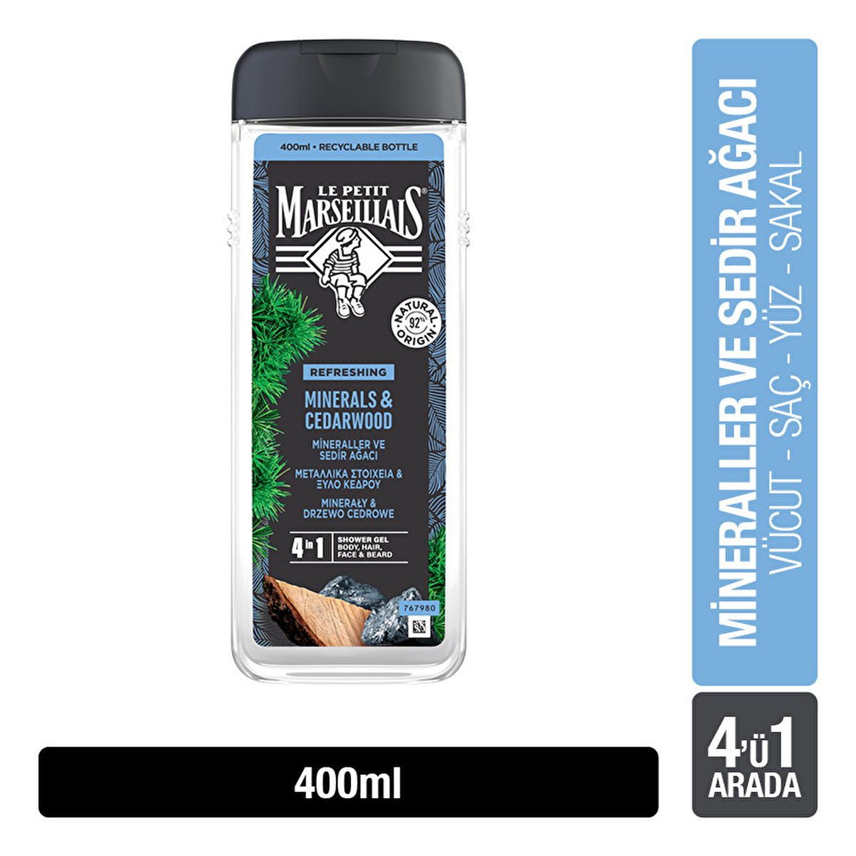 Le Petit Marseillais Mineral &amp; Cypress Men&#39;s Shower Gel - 13.5oz | Refreshing Clean