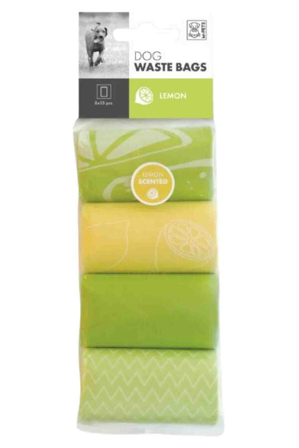 M-Pets Lemon Scented Waste Bags Leak-Proof 120 Count