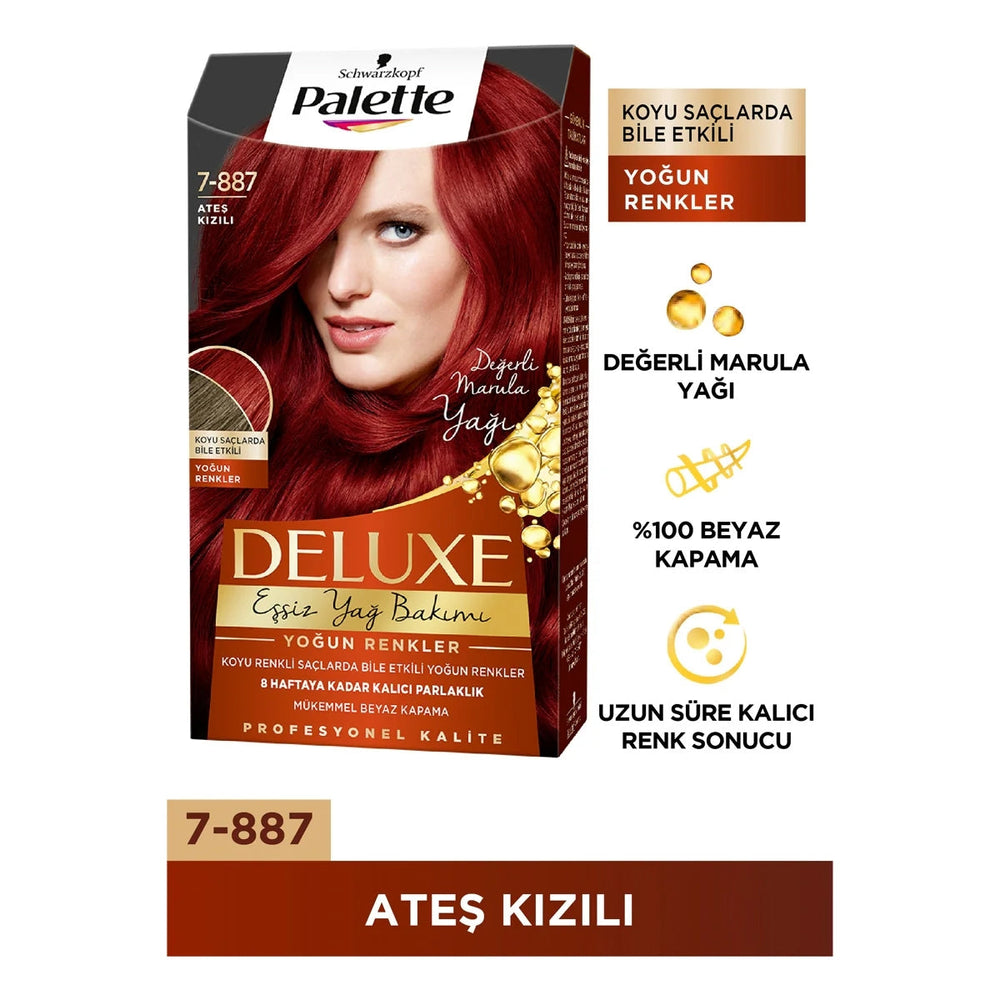 Palette Deluxe Intense Color Hair Dye 7-887 Fiery Red