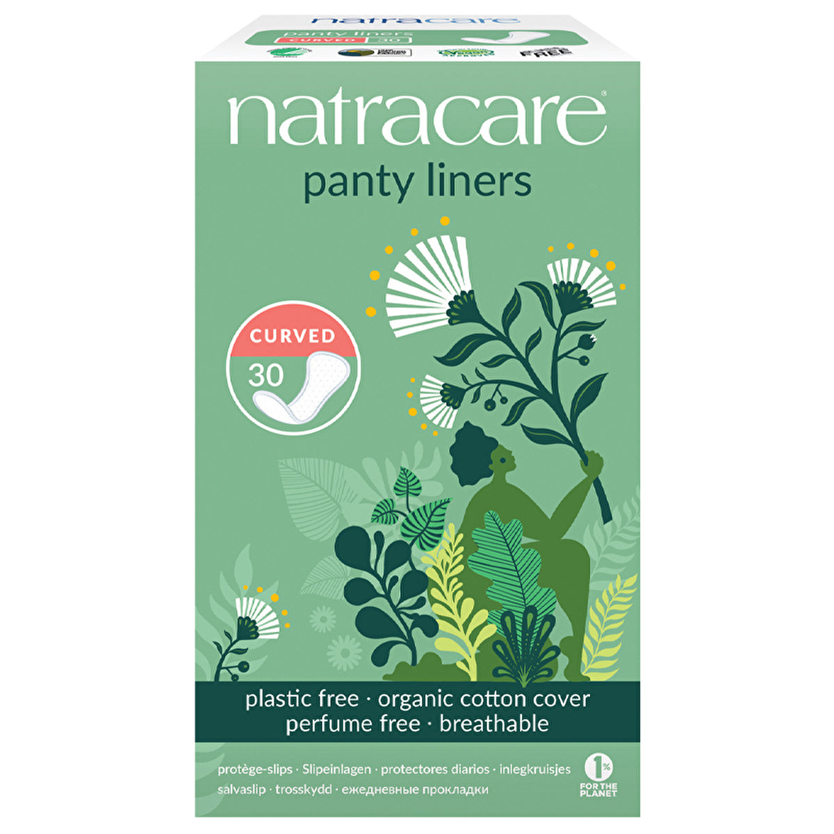 Natracare 100% Organic Cotton Anatomical Pads 30 Count | Eco-Friendly - Image #1