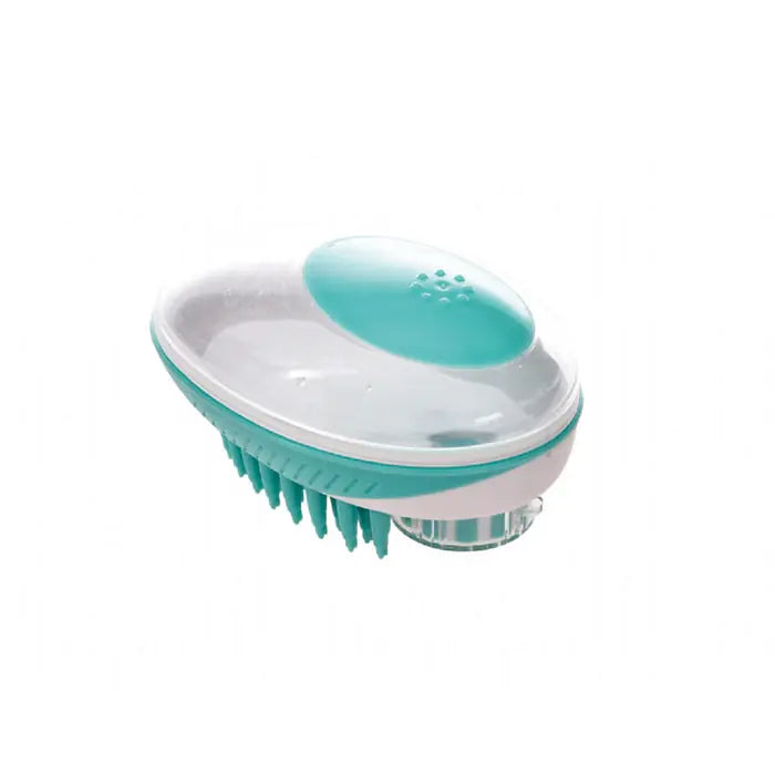 M-Pets Rubeaz Shampoo Dispensing Massage Brush Green 1 Count