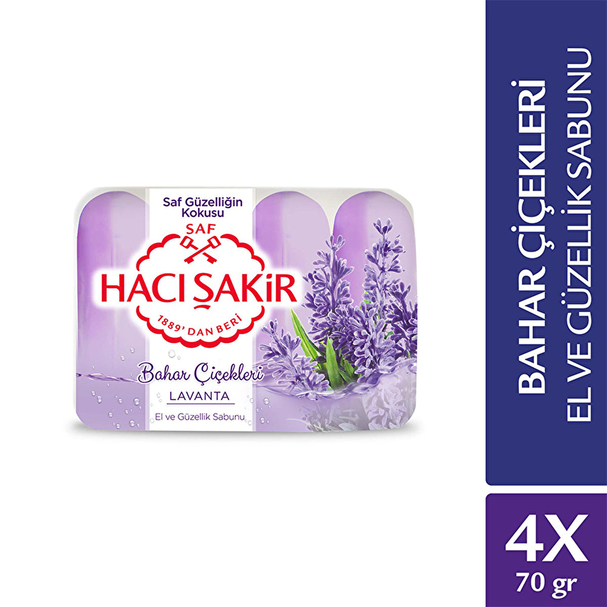 Hacı Şakir Lavender Soap - 4 x 2.5 oz Bars | Traditional Turkish Soap - Image 