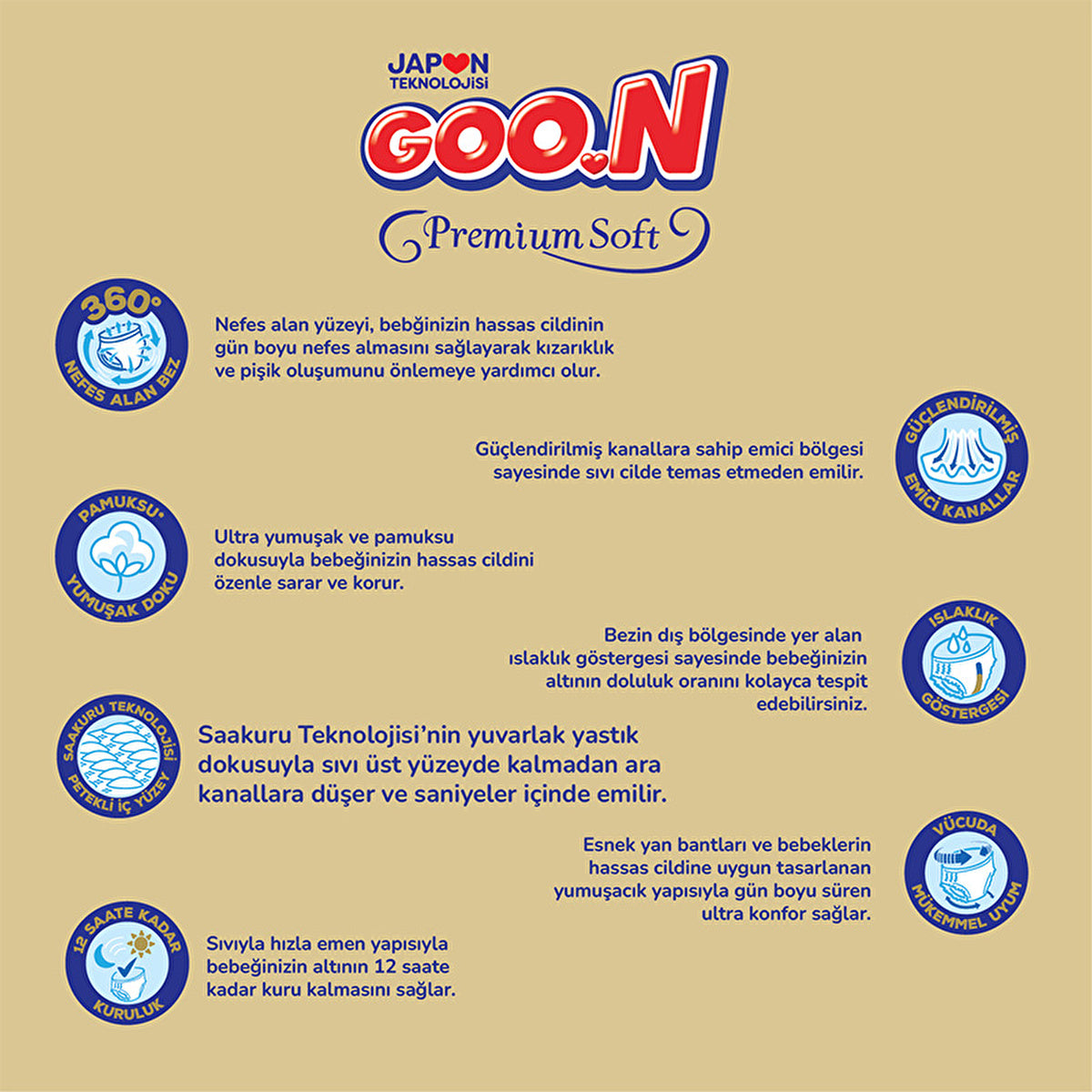 GOO.N Premium Soft Diapers Size 2 - 46 Count | Ultra Soft