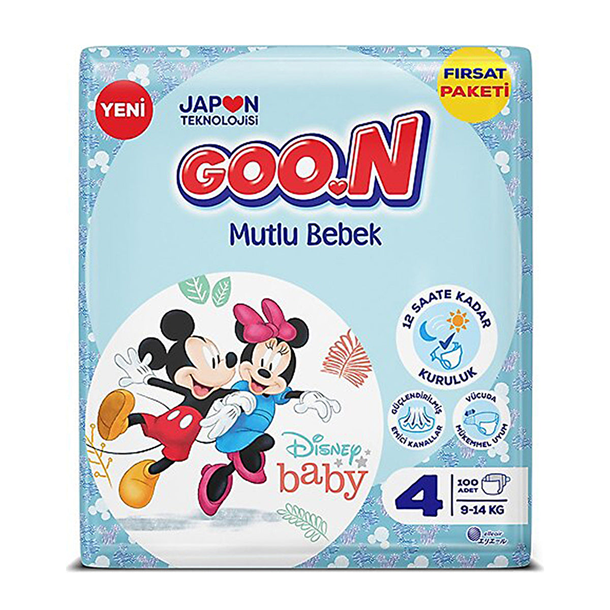 GOO.N Happy Baby Size 4 Diapers 100 Count - 12 Hours Dry | Ultra Absorbent