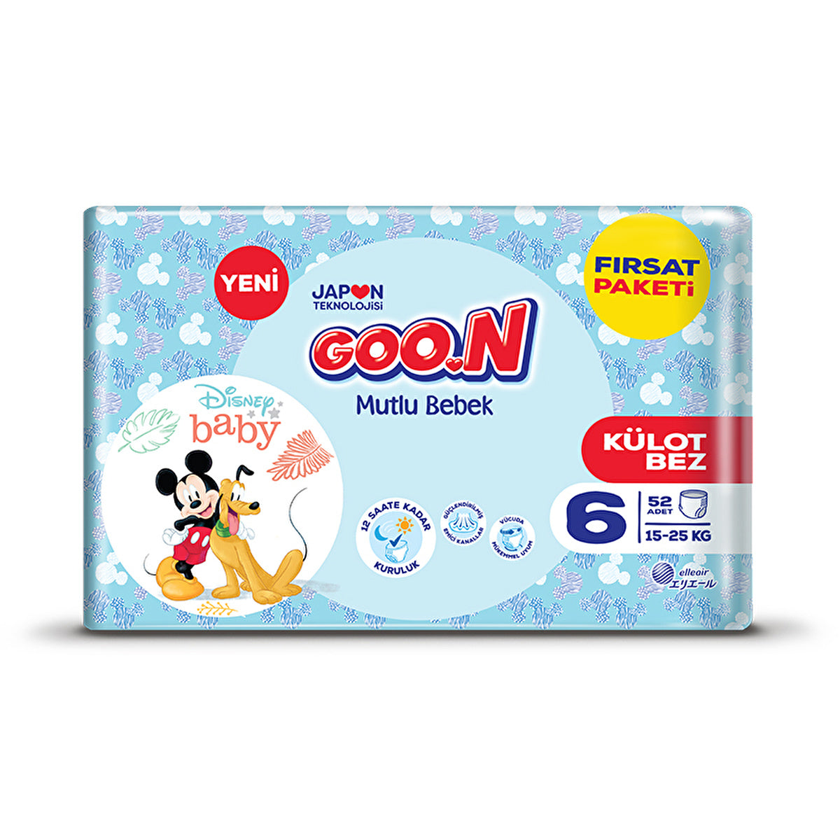 GOO.N Happy Baby Size 6 Diaper - 52 Count | 12 Hours Dry