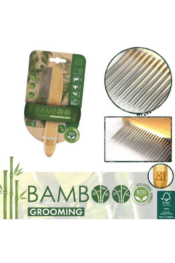 M-Pets Bamboo Pet Comb for Grooming and Detangling 21.5cm