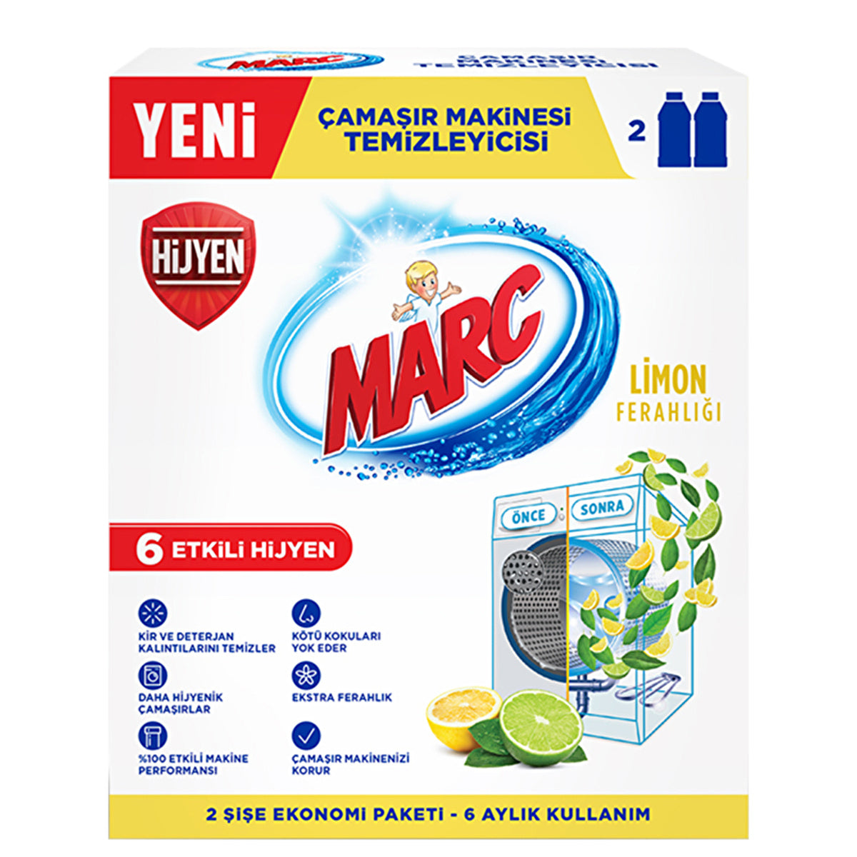 Marc Washing Machine Cleaner Lemon 2 x 8.5 Fl Oz - Fresh Scent - Image #1