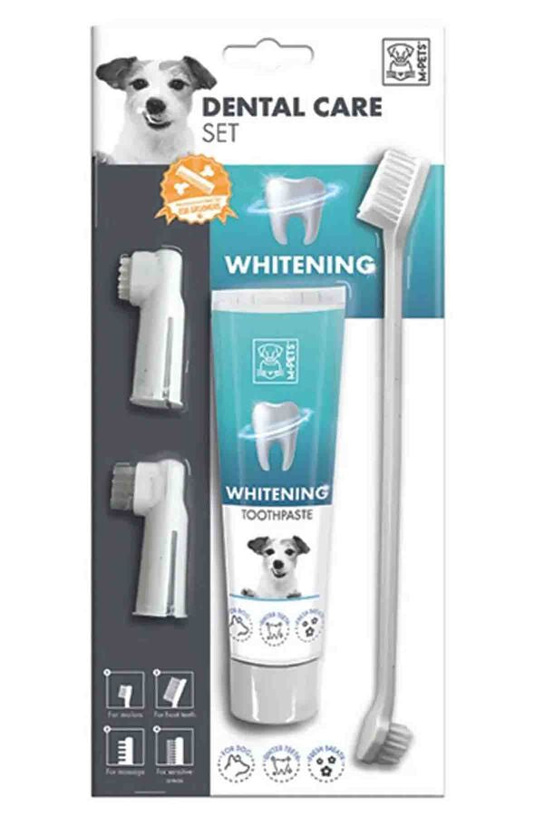 M-Pets Dog Whitening Toothpaste and Brush Set for Oral Hygiene