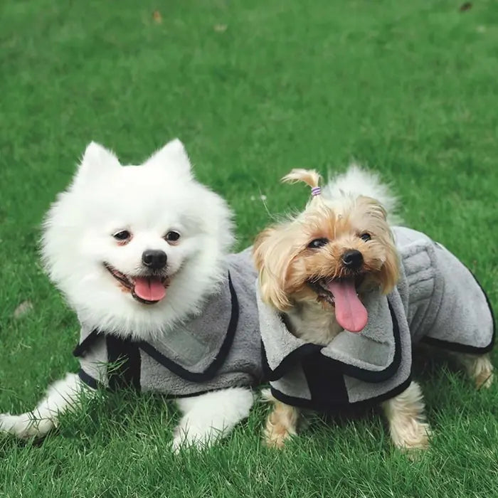 M-Pets Bath Time Dog Bathrobe Absorbent Microfiber Small