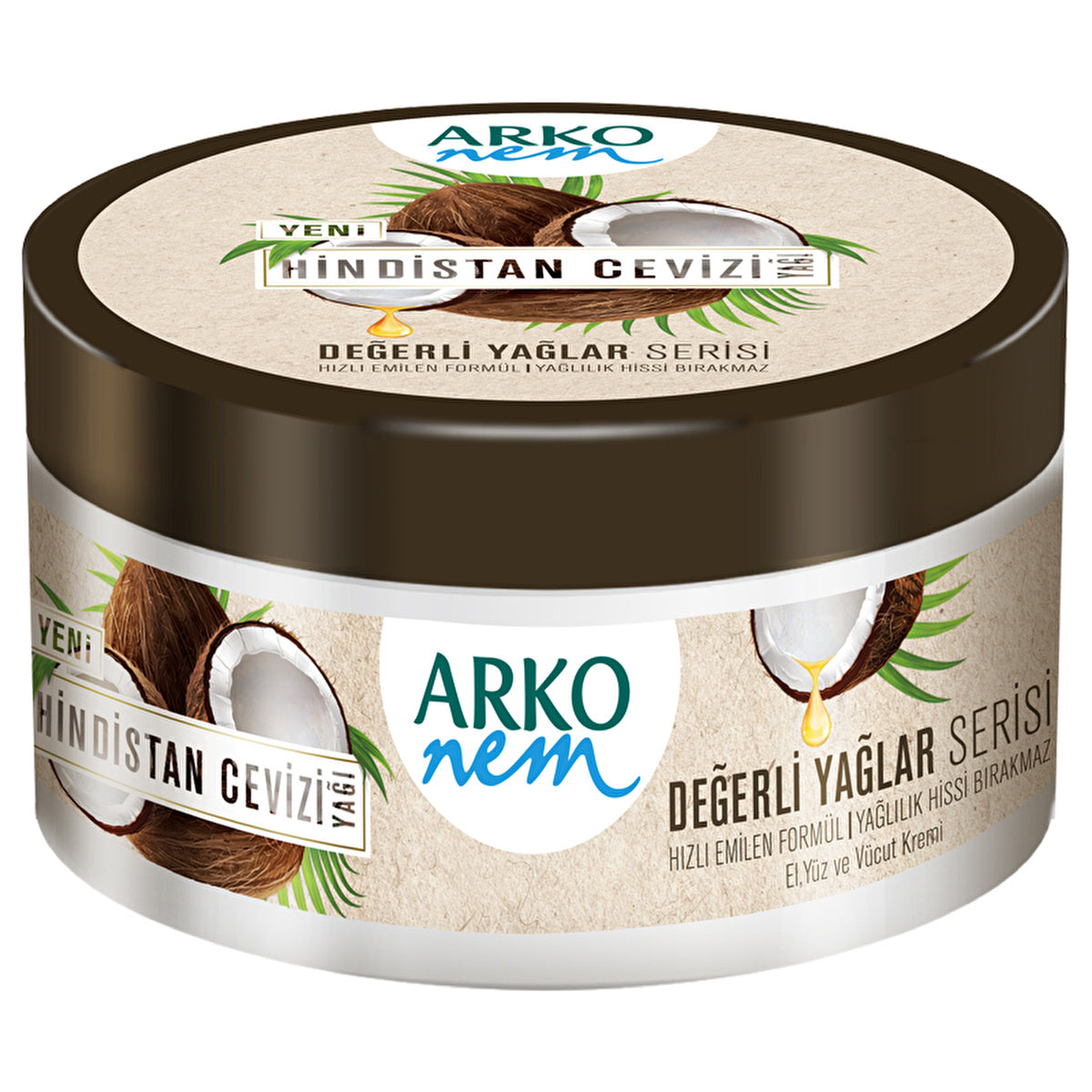 Arko Nem Coconut Oil Cream 8.45oz - Rich in Vitamin K | Moisturizing - Image #1