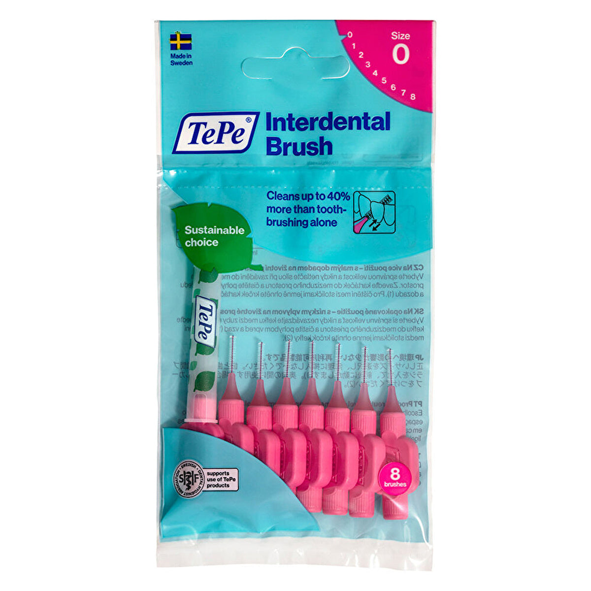 Tepe Interdental Brush 0.4mm Pink - 8 Pack | Dental Care