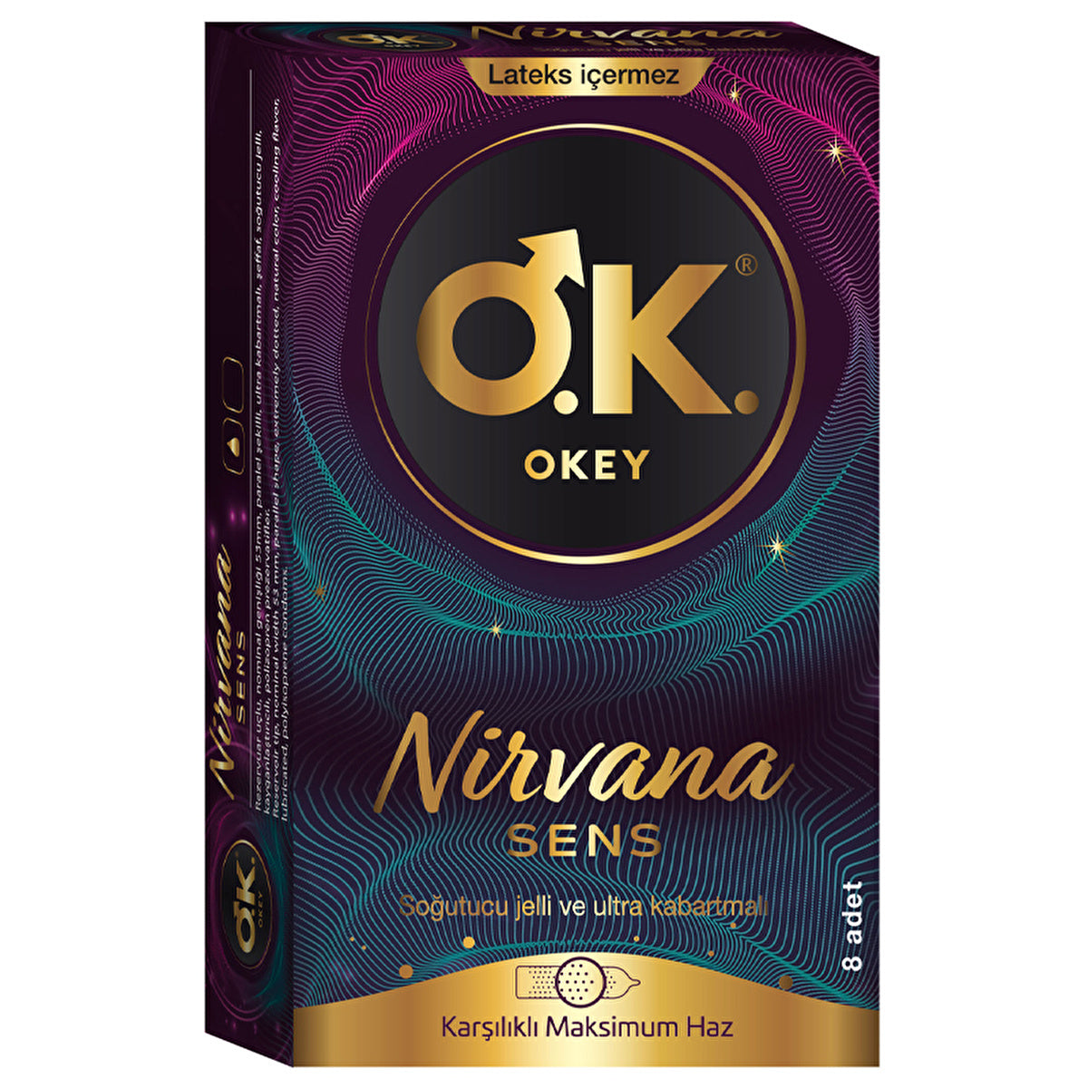 Okey Nirvana Sens Condoms 8 Pack - Cooling Effect | Premium Quality - Image #1