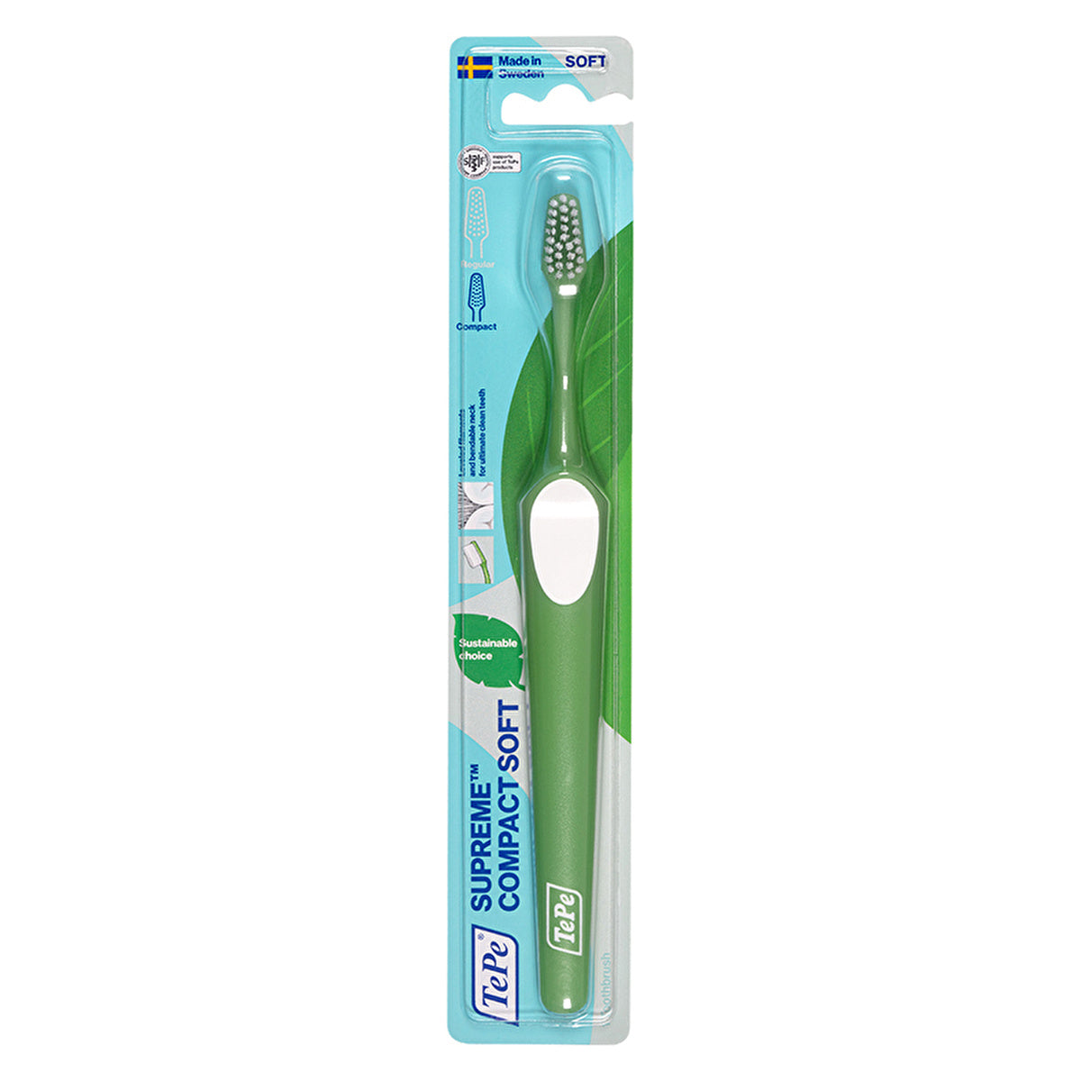 Tepe Supreme Compact Soft Toothbrush - Ergonomic Design | Soft Bristles - Image #1