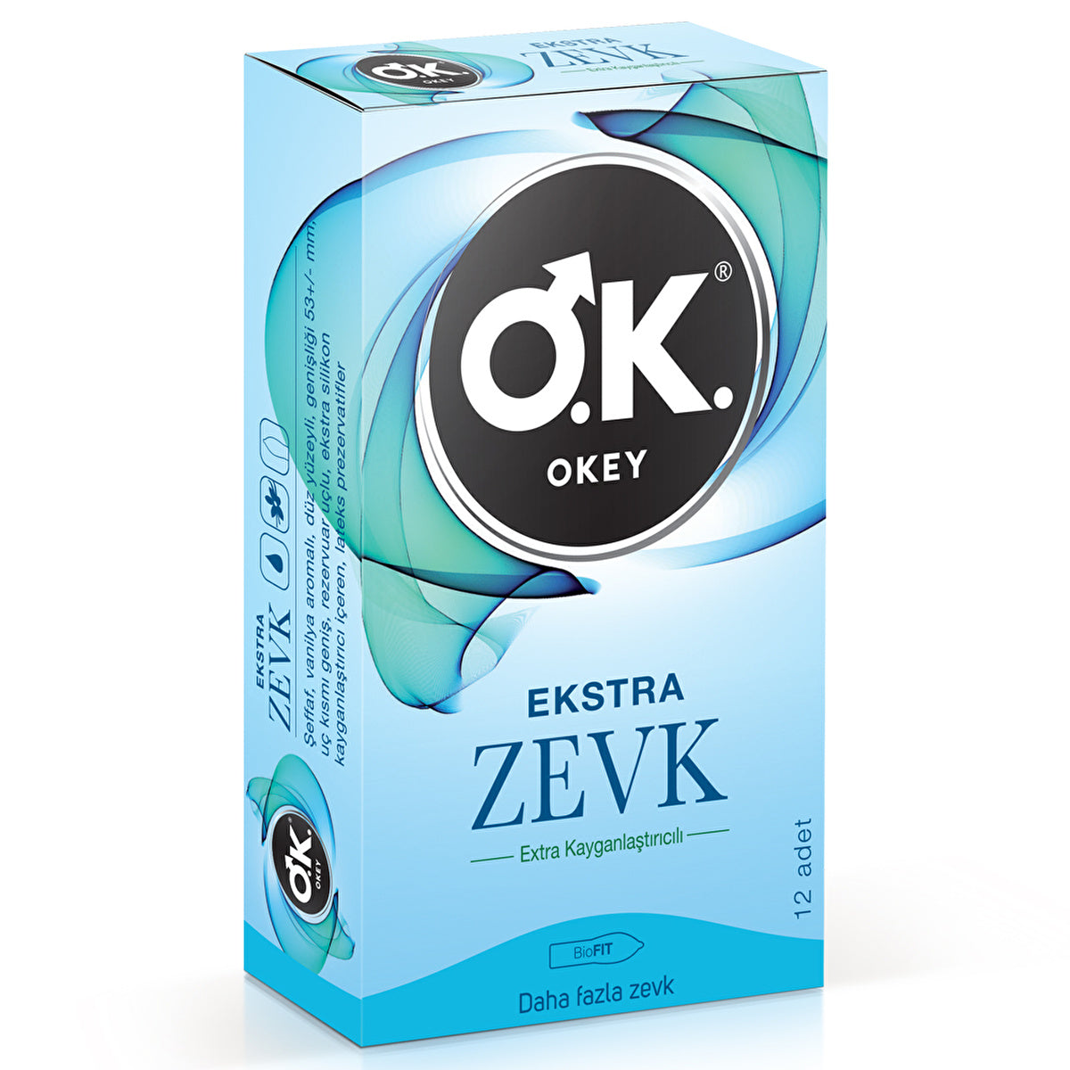 Okey Extra Pleasure Condoms 12 Pack - Ultra Smooth Lubrication