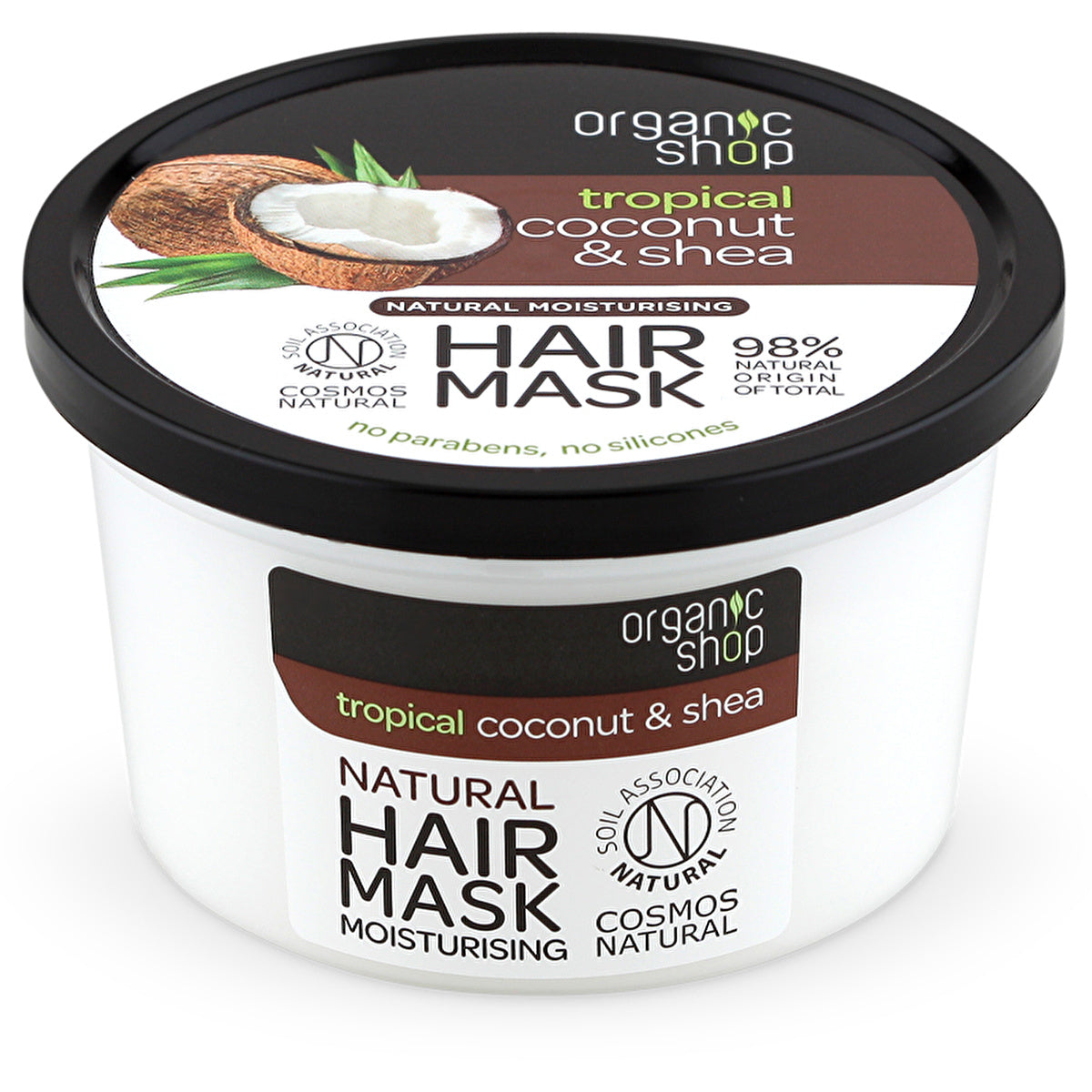 Organic Shop Coconut & Shea Hair Mask 250ml - Nourishing Formula | COSMOS NATURAL