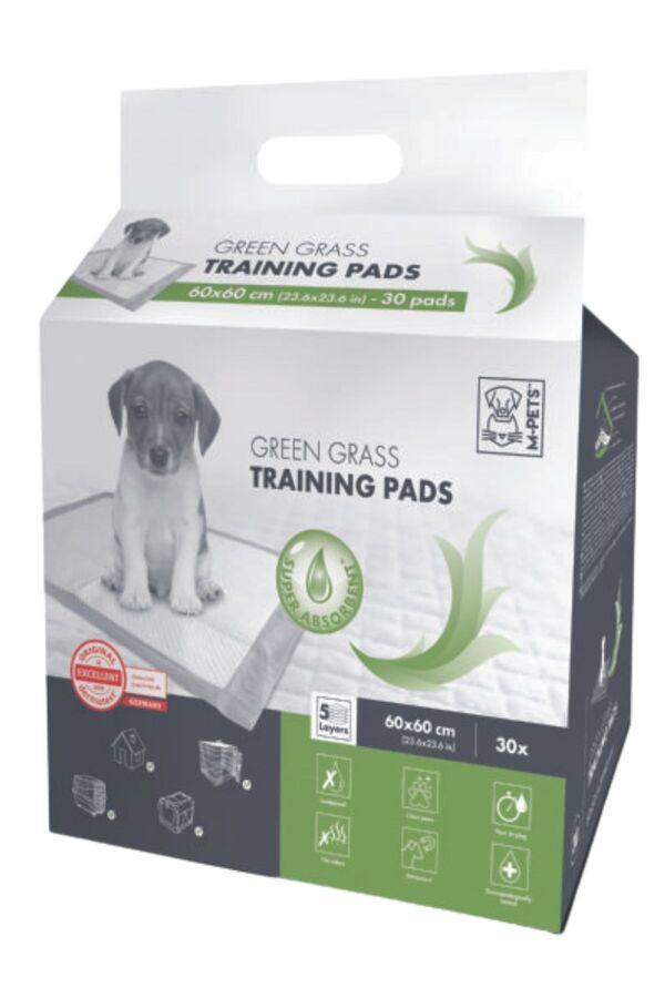 M-Pets Grass Scented Puppy Training Pads Leak-Proof 60x60cm 30 Count