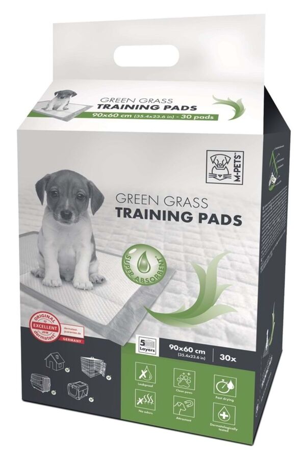 M-Pets Green Grass Dog Training Pads for Indoor Hygiene 90x60cm 30ct