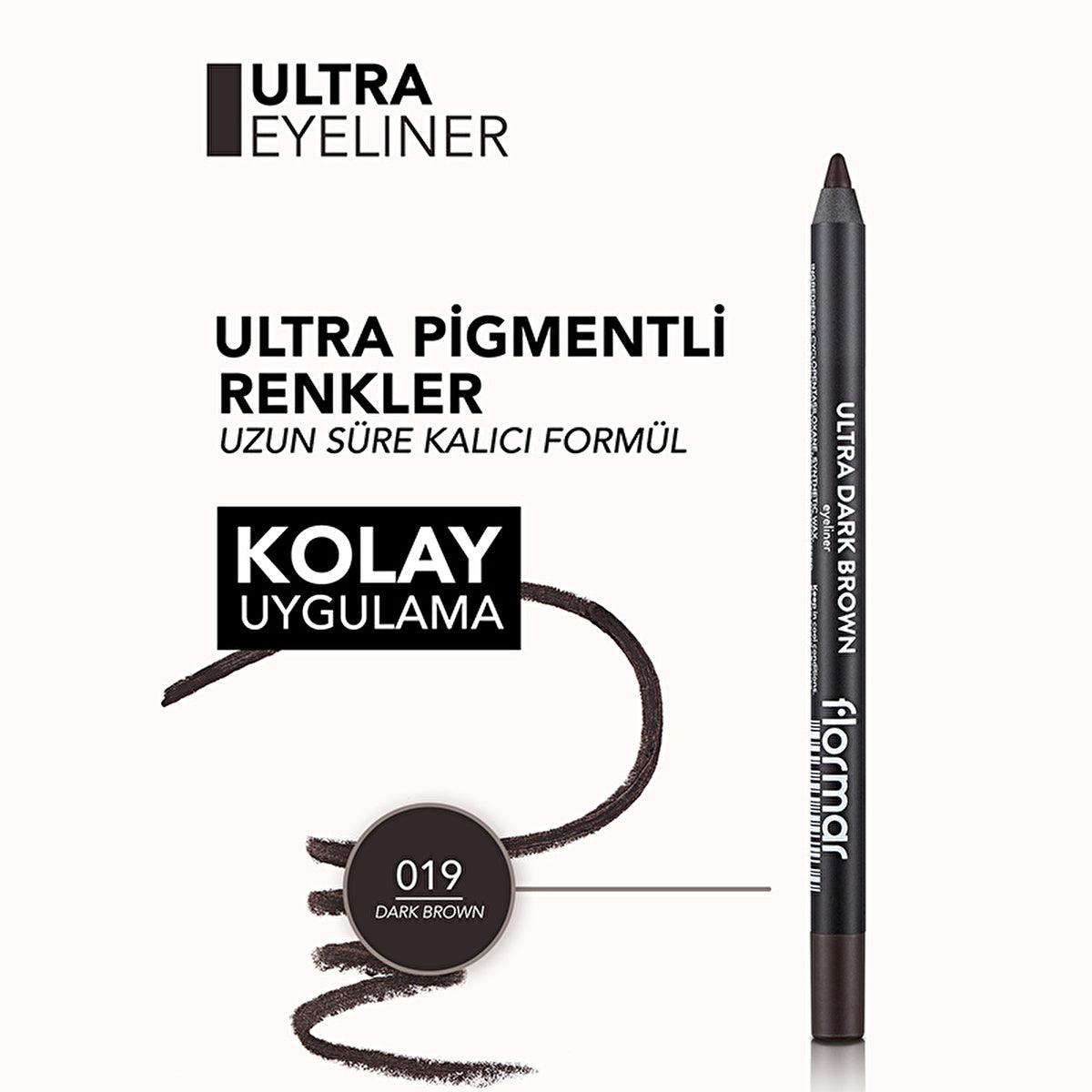 Flormar Ultra Pigmented Soft Tip Matte Eyeliner - Dark Brown | 0.04 oz