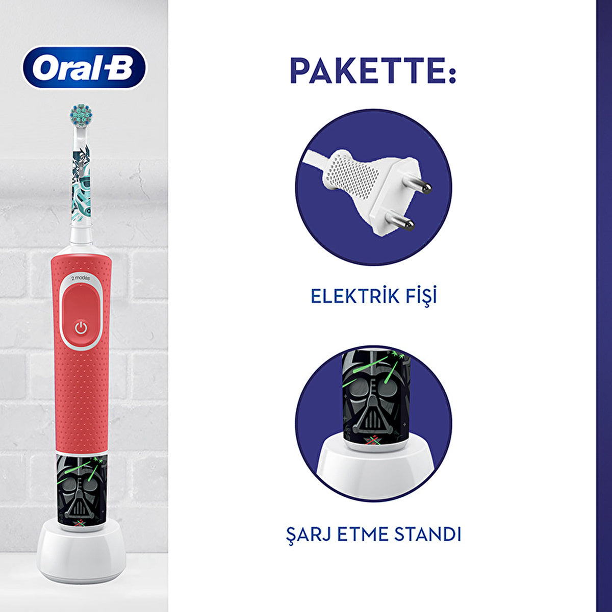 Oral-B Kids Star Wars Electric Toothbrush - Gentle Cleaning | 3+ Years