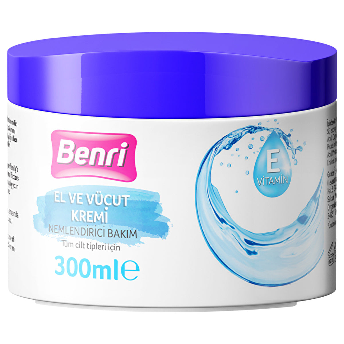 Benri Moisturizing Care Hand and Body Cream 300ml - Hydrating Formula