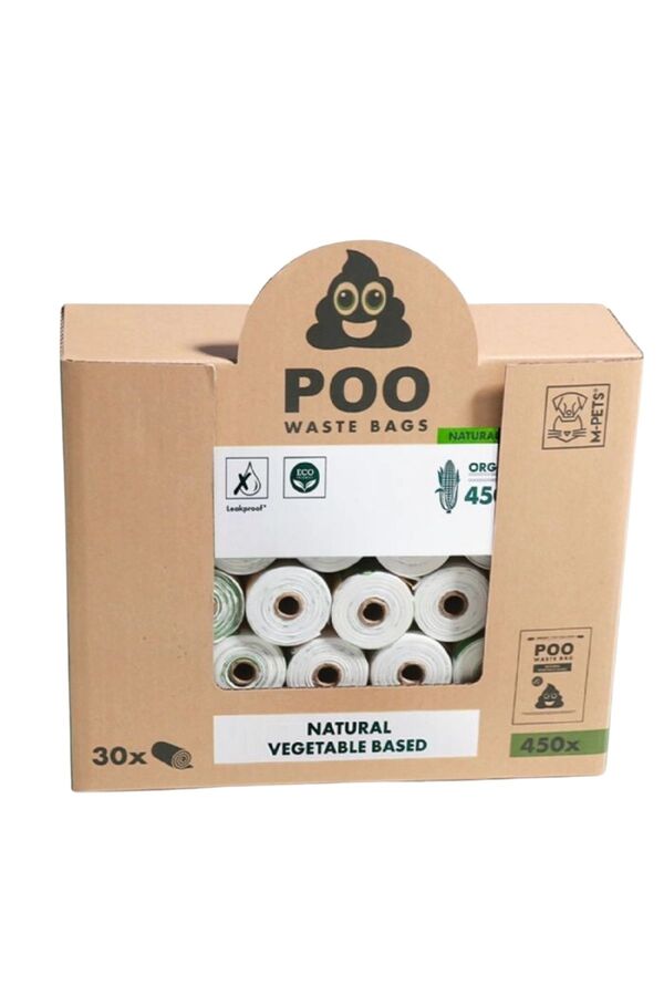 M-Pets Natural Waste Bags Plant-Based Leak-Proof 15 Count